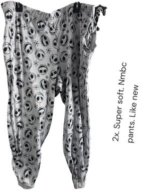 Skull Face NMBC Print Jogger Pants - Gray & Black